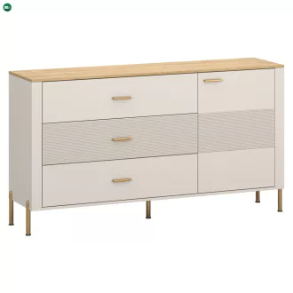 Komód, kasmír/kő tölgy, RUNOL 1D3S