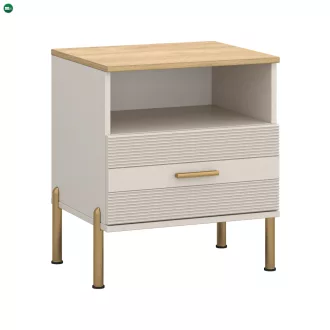 Éjjeliszekrény, kasmír/kő tölgy, RUNOL 1S
