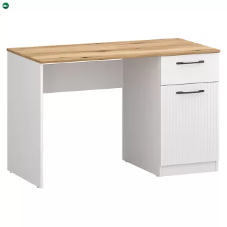 PC asztal, fehér/evoke tölgy, VELIS 1D1S/120