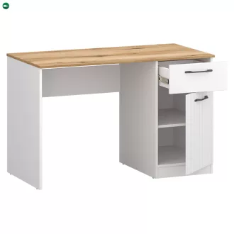 PC asztal, fehér/evoke tölgy, VELIS 1D1S/120