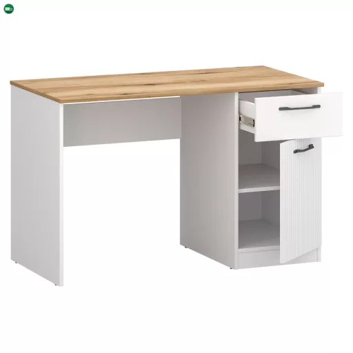 PC asztal, fehér/evoke tölgy, VELIS 1D1S/120