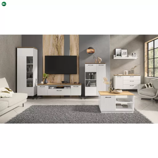 Cipősszekrény, fehér/evoke tölgy, VELIS 2D