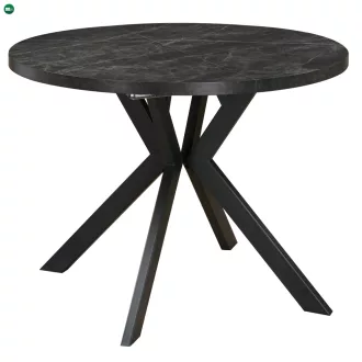  Kihúzható étkezőasztal, sötét beton/fekete, 100-250x75,5 cm, LUKOS