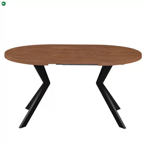 Kihúzható étkezőasztal, sötét tölgy/fekete, 100-250x75,5 cm, LUKOS