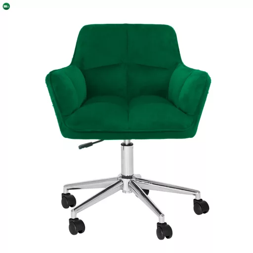 Irodai szék, smaragd selymes szövet/króm, HAGRID NEW