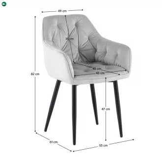 Dizájnos fotel, sötétszürke Velvet szövet, FEDRIS 2 NEW
