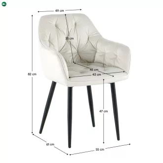 Dizájnos fotel, bézs Velvet szövet, FEDRIS 2 NEW