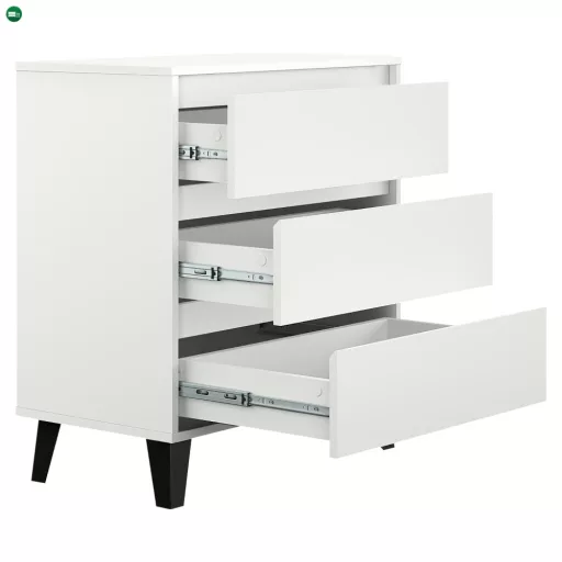 Komód, fehér, BOGAN NEW 3S70