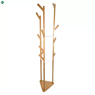 Akasztó polcokkal, fehér/bambusz, GAEL