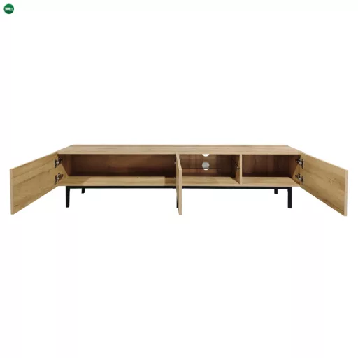 TV-asztal, tölgy/fekete, BASTIEN