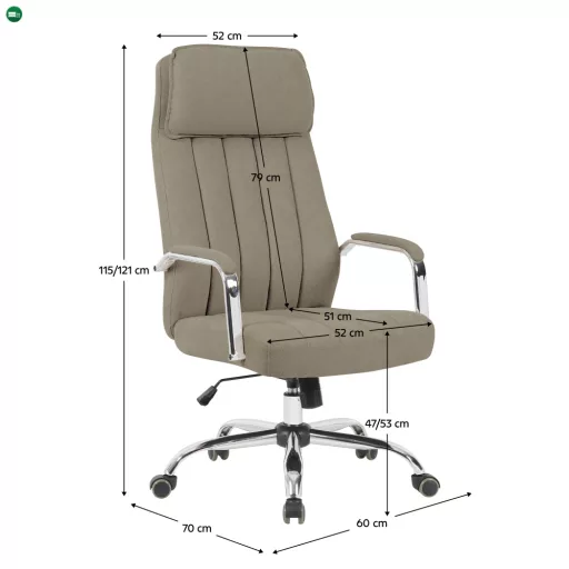 Irodai szék, bézs/króm, JODY