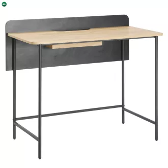 Számítógépasztal, tölgy/fekete, KOMPUS