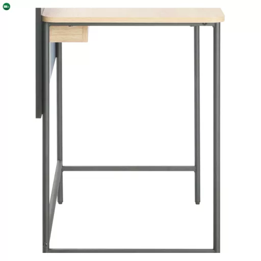 Számítógépasztal, tölgy/fekete, KOMPUS