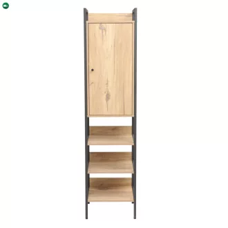 Polc szekrénnyel, tölgy/fekete, LORVA