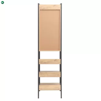 Polc szekrénnyel, tölgy/fekete, LORVA