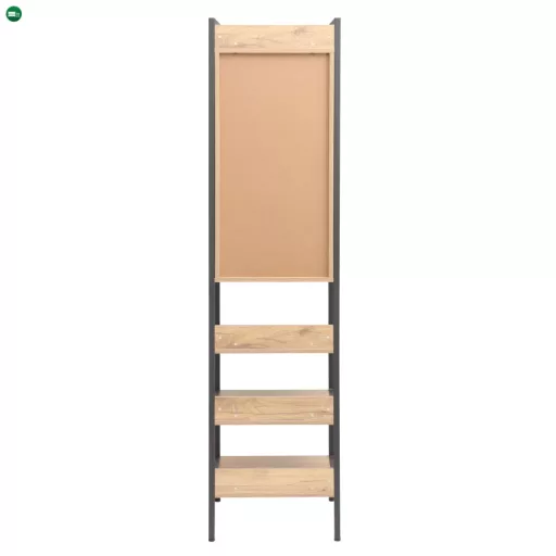 Polc szekrénnyel, tölgy/fekete, LORVA