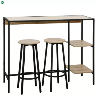 Bárszett 1+2, tölgy/fekete, POHOS