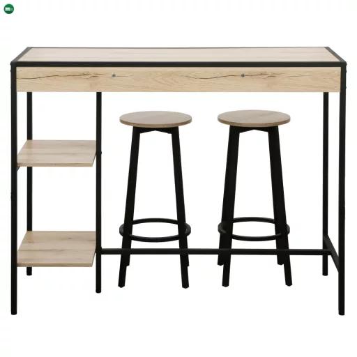 Bárszett 1+2, tölgy/fekete, POHOS