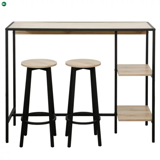 Bárszett 1+2, tölgy/fekete, POHOS