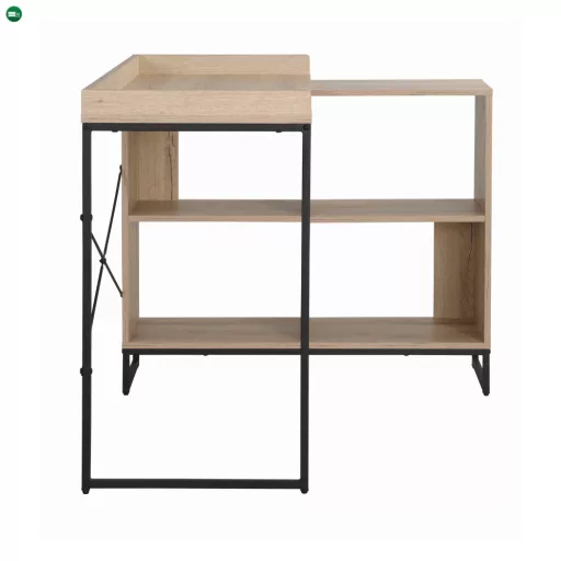 Sarok számítógépasztal, tölgy/fekete, ULOSTOL