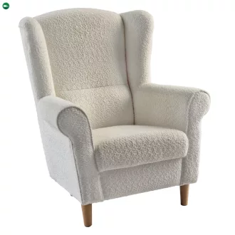 Füles fotel, tejszínes szövet Coral, CHARLOT