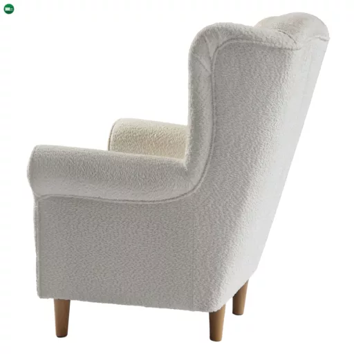 Füles fotel, tejszínes szövet Coral, CHARLOT