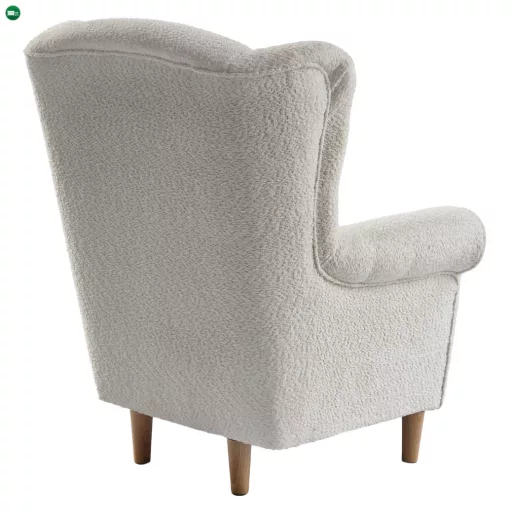 Füles fotel, tejszínes szövet Coral, CHARLOT