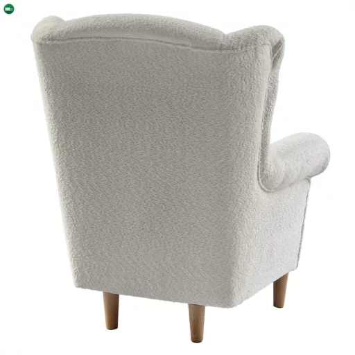 Füles fotel, tejszínes szövet Coral, CHARLOT