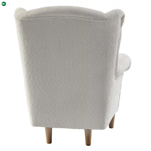 Füles fotel, tejszínes szövet Coral, CHARLOT