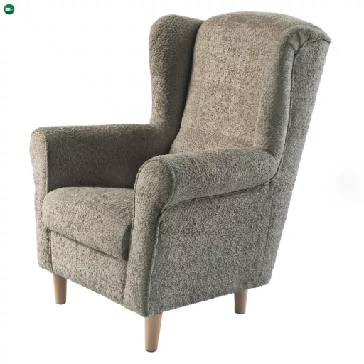 Füles fotel, szürkésbézs Taupe szövet Coral, CHARLOT