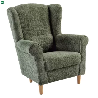 Füles fotel, zöld szövet Coral, CHARLOT