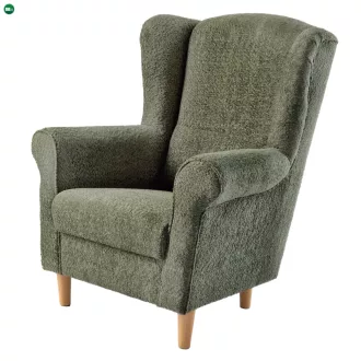 Füles fotel, zöld szövet Coral, CHARLOT