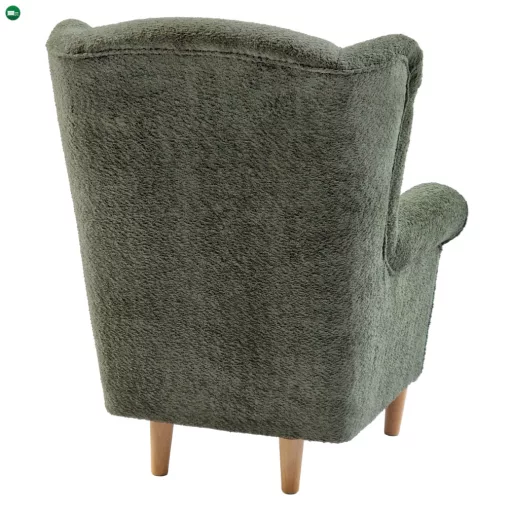 Füles fotel, zöld szövet Coral, CHARLOT