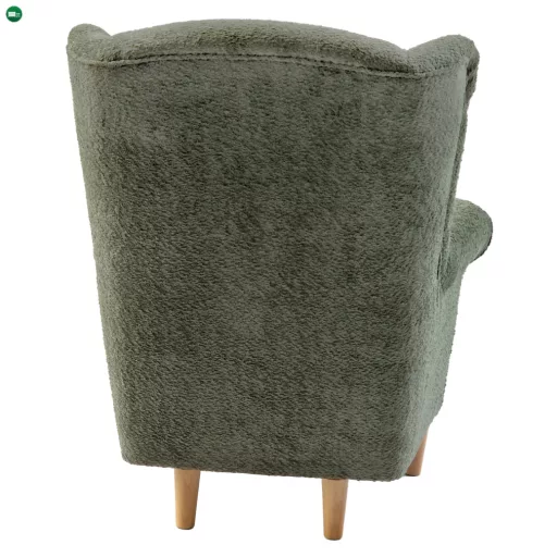 Füles fotel, zöld szövet Coral, CHARLOT