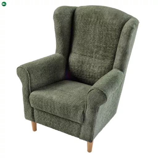 Füles fotel, zöld szövet Coral, CHARLOT