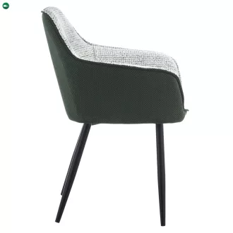   Dizájnos fotel, zöld/világosszürke melír/fekete, KATRIEL