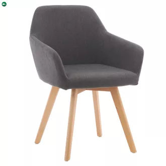 Dizájnos fotel, sötétszürke/bükk, CLORIN 2 NEW