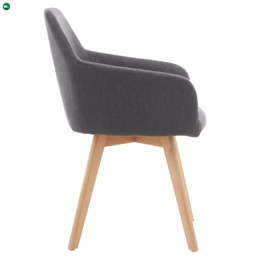 Dizájnos fotel, sötétszürke/bükk, CLORIN 2 NEW