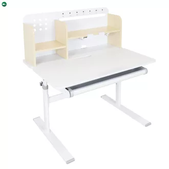 Növekvő íróasztal, természetes/fehér, ADAN