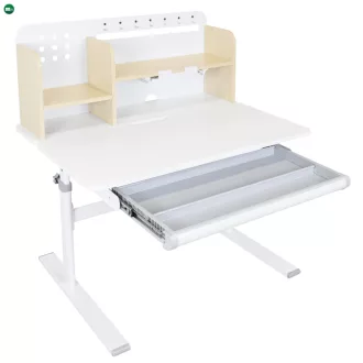 Növekvő íróasztal, természetes/fehér, ADAN