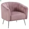 Design fotel, rózsaszín Velvet szövet/króm-ezüst, BAGY
