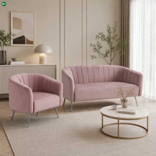 Design fotel, rózsaszín Velvet szövet/króm-ezüst, BAGY