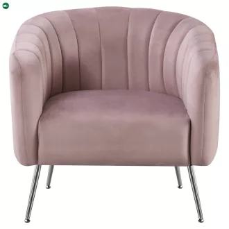 Design fotel, rózsaszín Velvet szövet/króm-ezüst, BAGY