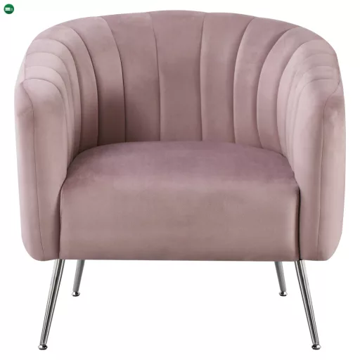Design fotel, rózsaszín Velvet szövet/króm-ezüst, BAGY