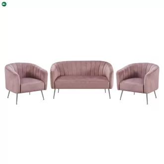 Design fotel, rózsaszín Velvet szövet/króm-ezüst, BAGY