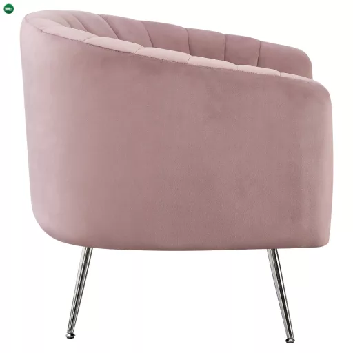 Design fotel, rózsaszín Velvet szövet/króm-ezüst, BAGY