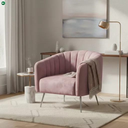 Design fotel, rózsaszín Velvet szövet/króm-ezüst, BAGY