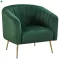 Design fotel, sötétzöld Velvet szövet/gold króm-arany, BAGY