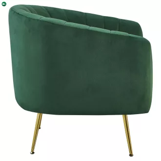   Design fotel, sötétzöld Velvet szövet/gold króm-arany, BAGY