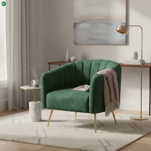 Design fotel, sötétzöld Velvet szövet/gold króm-arany, BAGY